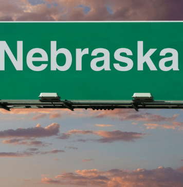 green nebraska road sign